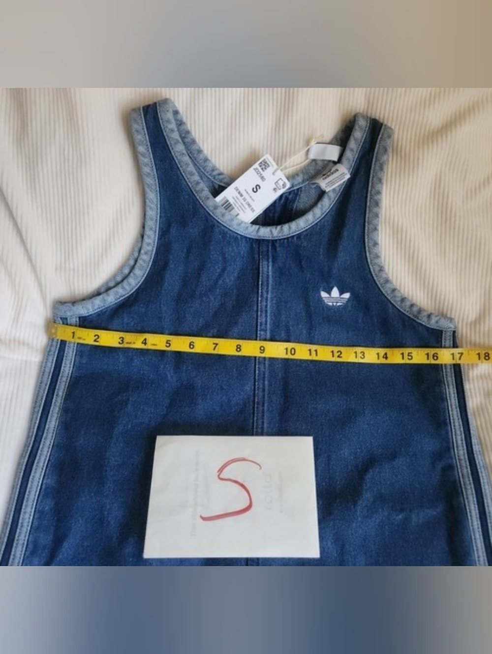 Adidas Women's Denim Tank Dress Indigo Denim 100 Cotton Nwt - Picture 5 of 16